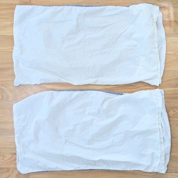 Anthropologie Embroidered Argenta Pillowcases King Size Linen Blend Set Of 2 - Picture 5 of 8